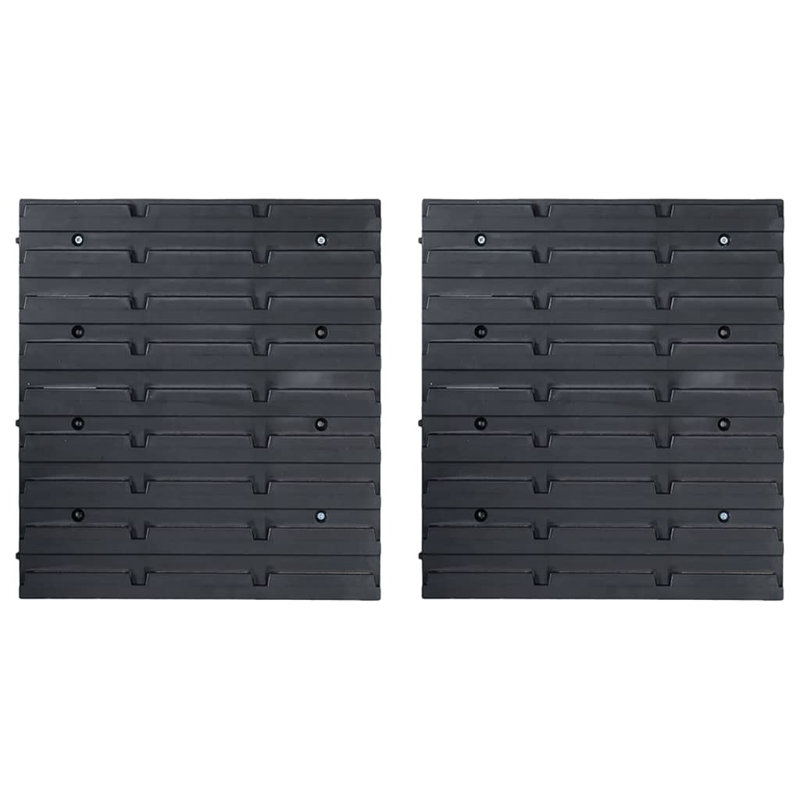 vidaXL 39 Piece Storage Bin Kit with Wall Panels Red and Black