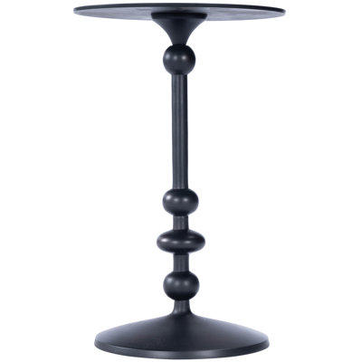 Zora Distressed Iron Pedestal Side Table