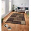 Tapis rectangulaire brun en polyester tissé à la machine Isiah-1363605473