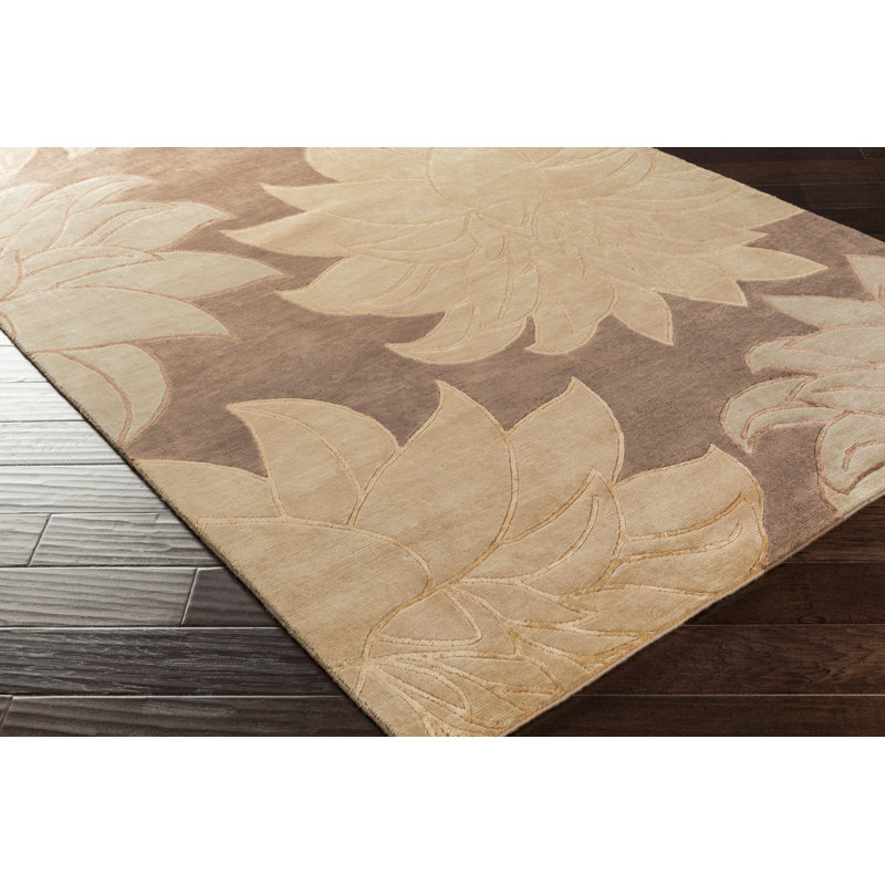 Tapis brun en laine noué à la main Karlskrona, Rectangle 2 pi x 3 pi