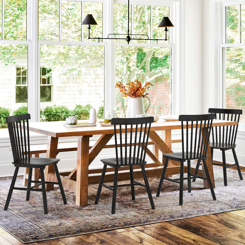 Chesley Solid Wood Side Chair, Black