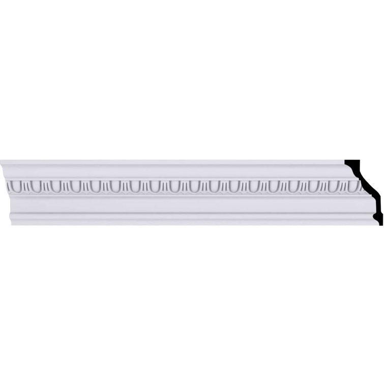 ÉCHANTILLON - Moulure couronnée en œuf et en fléchettes Endurathane, H 5 1/8 po x P 3 po x F 5 7/8 po x L 12 po, apprêtée