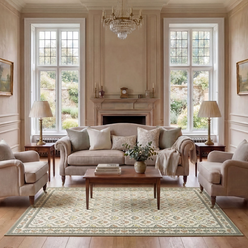 Laura Ashley Barrington - Imagine, Beige multicolore, Rectangle 5 pi x 7 pi