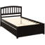 Lit plateforme simple en bois avec lit gigogne - Structure pour chambre à coucher solide-445706793