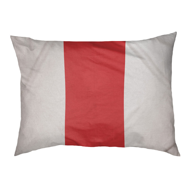 Coussin d'intérieur New York, Moyen (l 28 po x P 18 po x H 9,5 po), Blanc / rouge / blanc