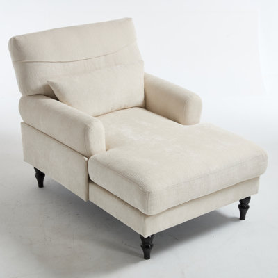 52"l Upholstered Chenille Lounge Chaise Chair by Latitude Run