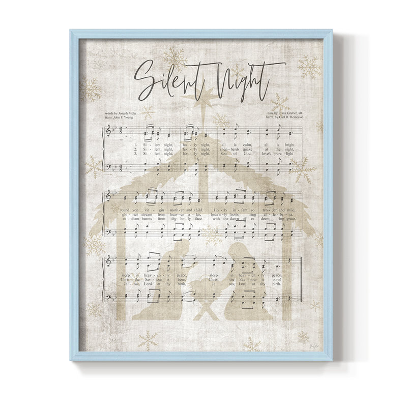 «Silent Night Song», reproduction d'art encadrée, H 11 po x l 9 po, Bleu