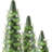 3PC Set 8/10/12" Pre-Lit Green Ceramic Christmas Trees - White Lights-118216932
