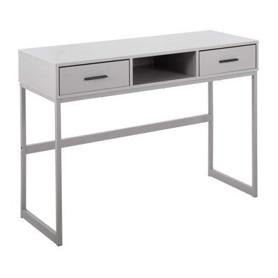 Contemporary Console Table In Metal And Wood With Two Drawers For Concealed Storage And Sleek Design, For Modern Interiors.