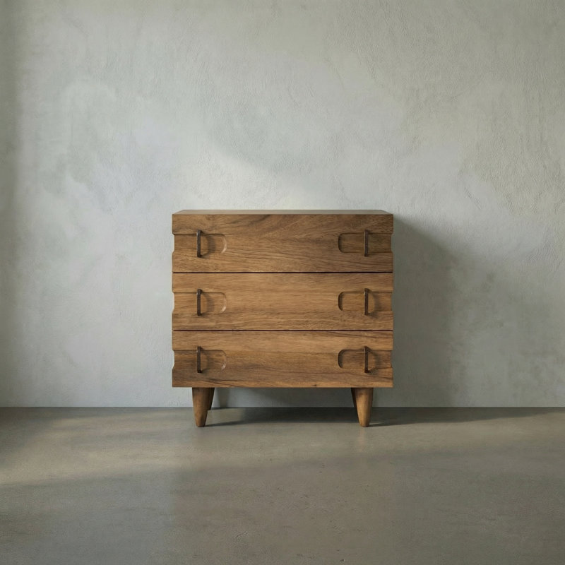David Solid Wood End Table, Dark Walnut