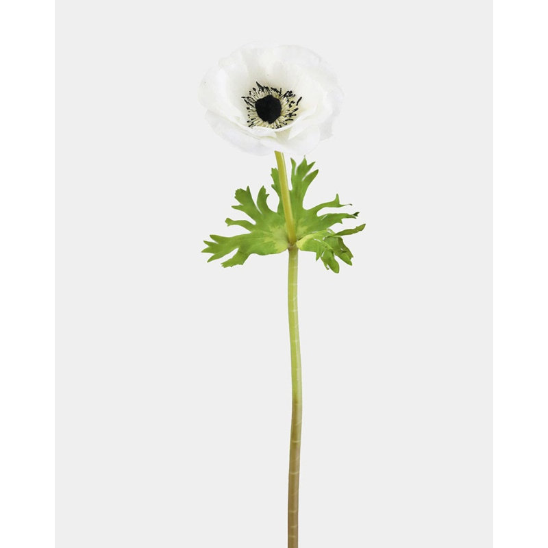 Real Touch Soft Peach Anemone 17.5", White