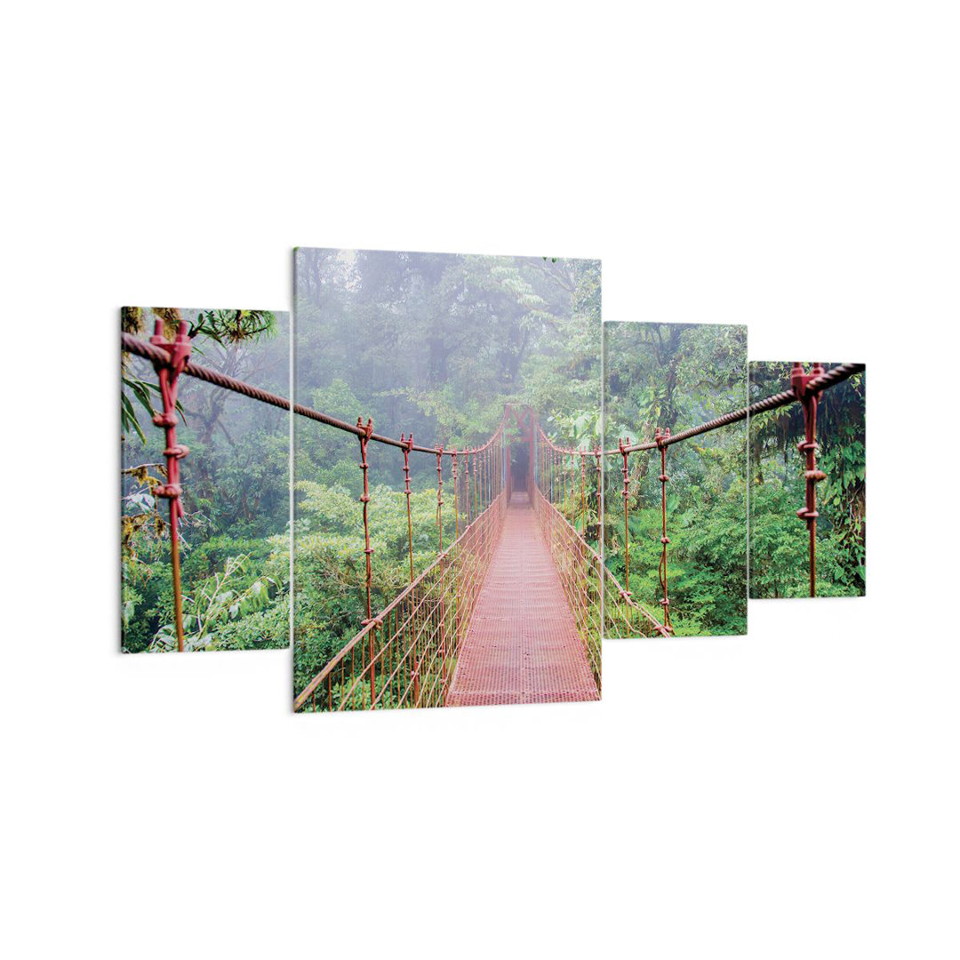 4-tlg. Leinwandbilder-Set Bridge Suspended Costa Rica