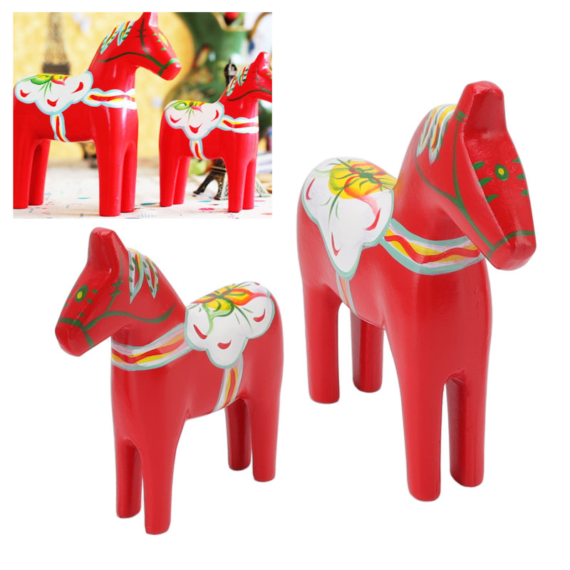 Figurine dalécarlienne à cheval 1 paire