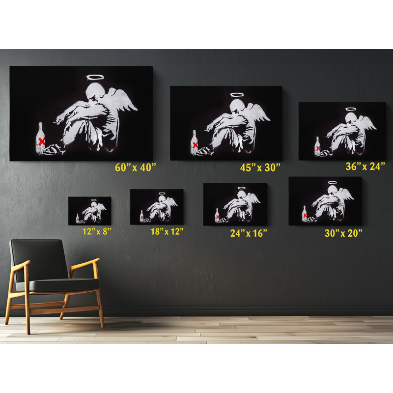 Impression sur toile Banksy Fallen Angel Street, H 40 po x l 60 po