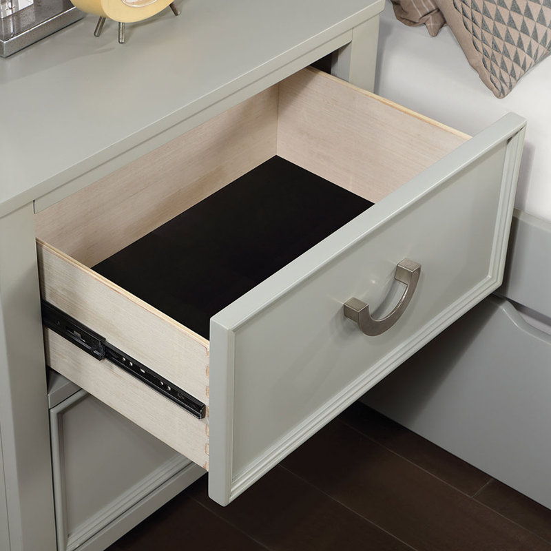 Poignées suspendues en bois massif de table de chevet transitionnelle 1pc, Gris