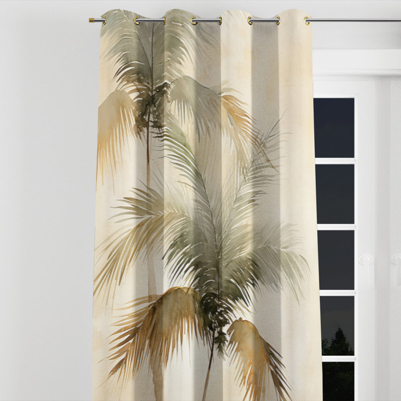 Palmiers tropicaux Jasmyn Minimalisme, l 52" x L 95", Œillets dorés