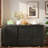 55.1-Inch Sideboard With Storage,Farmhouse Storage Cabinet With Sliding Barn Doors And 4 Drawers, Wood Buffet Table With Power Outlet-1657827460