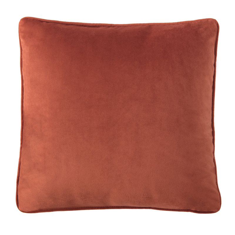 Rust Velvet Square Throw Pillow Cover, 18x18 Inches