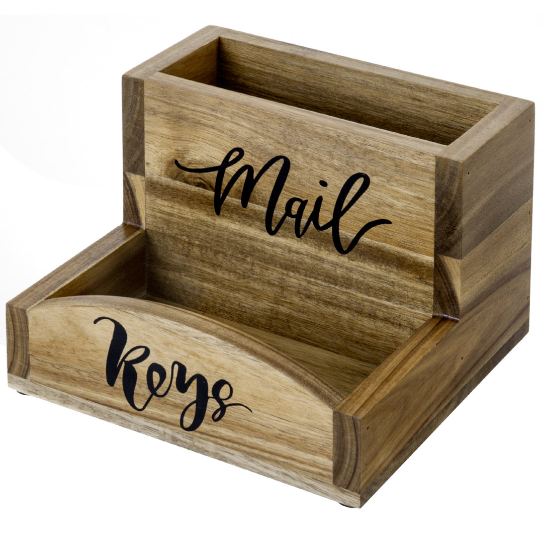 Acacia Solid Wood Desktop Mail Organizer Loon Peak®