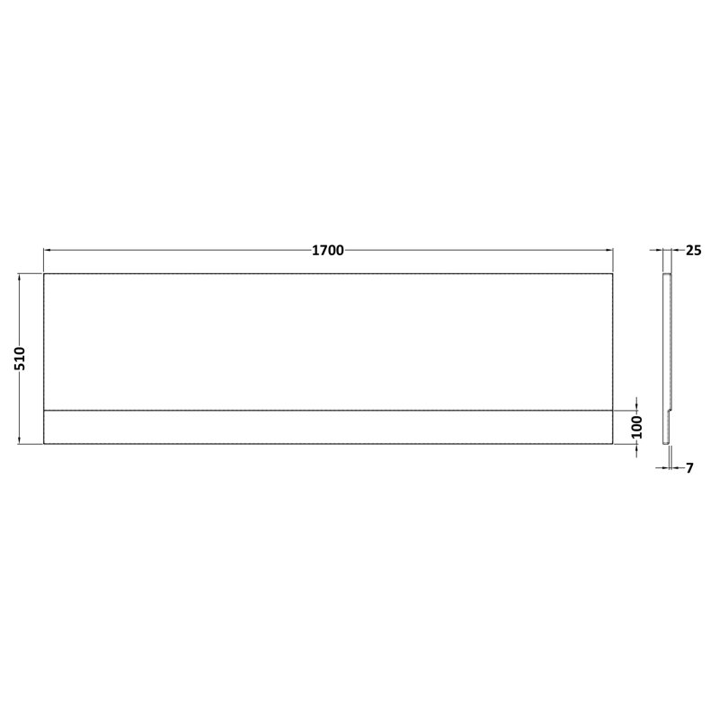 Bath Panels Front Panel, 51cm H x 170cm W