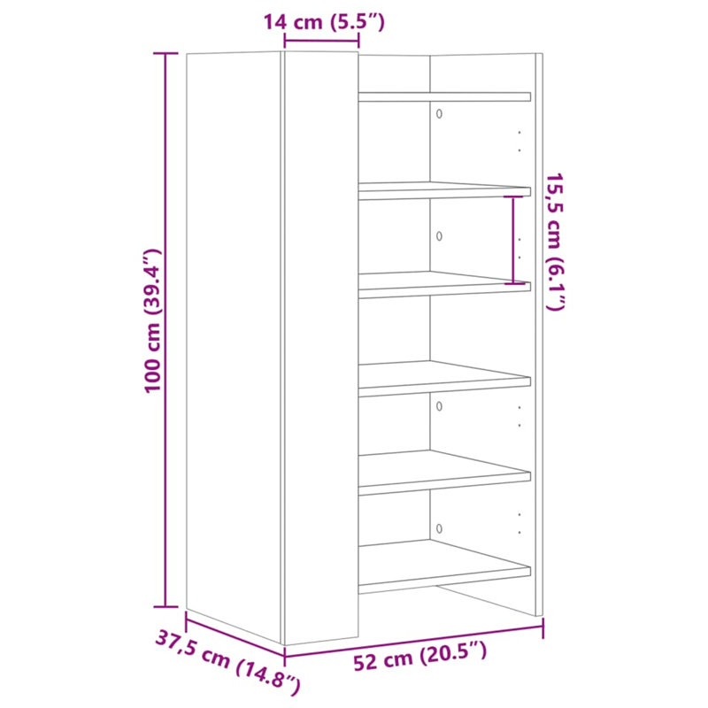 Gonen 12 Pair Shoe Storage Bench, White
