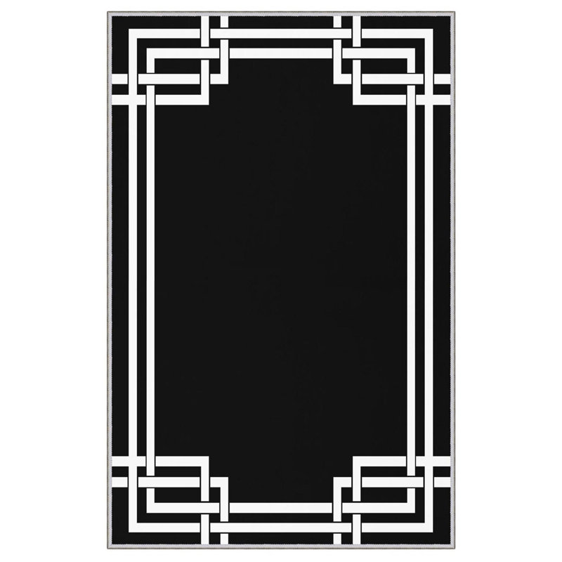 Tapis tissé de qualité supérieure (1,6 x 2,6 pieds), 100% polyester, d'une hauteur de poils de 0,3 po | Pois antibactérien antidérapant en PVC | Lavable à la machine, impression numérique 3D | Idéal pour le salon, la chambre à coucher et le vesti
