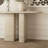Beige Stone Oval Console Table-504332845