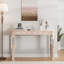 Console Mid-Century avec miroir en bois massif-214905380