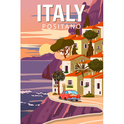 Affiche rétro par Italie - impression sur toile tendue