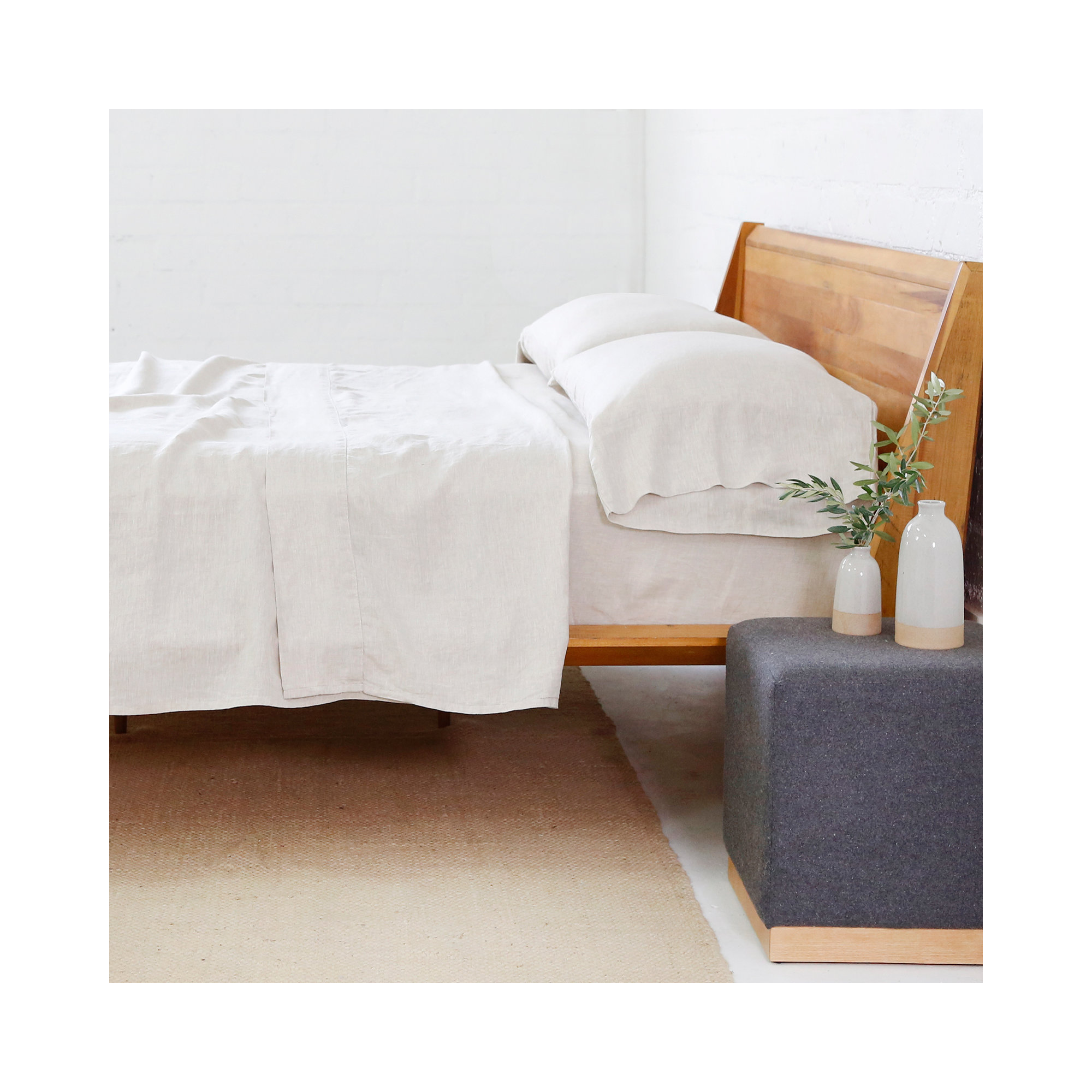 100% Linen Sheet Set, Twin, Flax