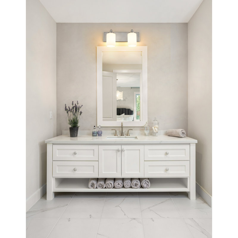 Éclairage pour meuble-lavabo à 2 lumières à intensité variable Partin, Nickel brossé