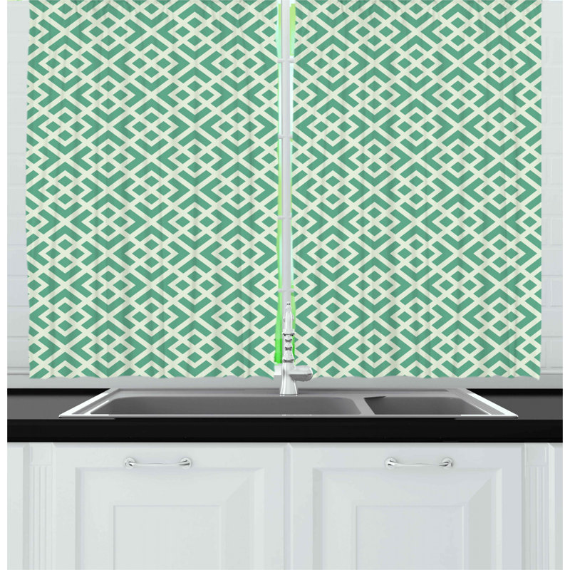 Geometric Pointed Kitchen Curtain