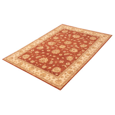 Tapis oriental cuivre foncé en laine noué à la main 6 pi 2 po x 9 pi Fisken