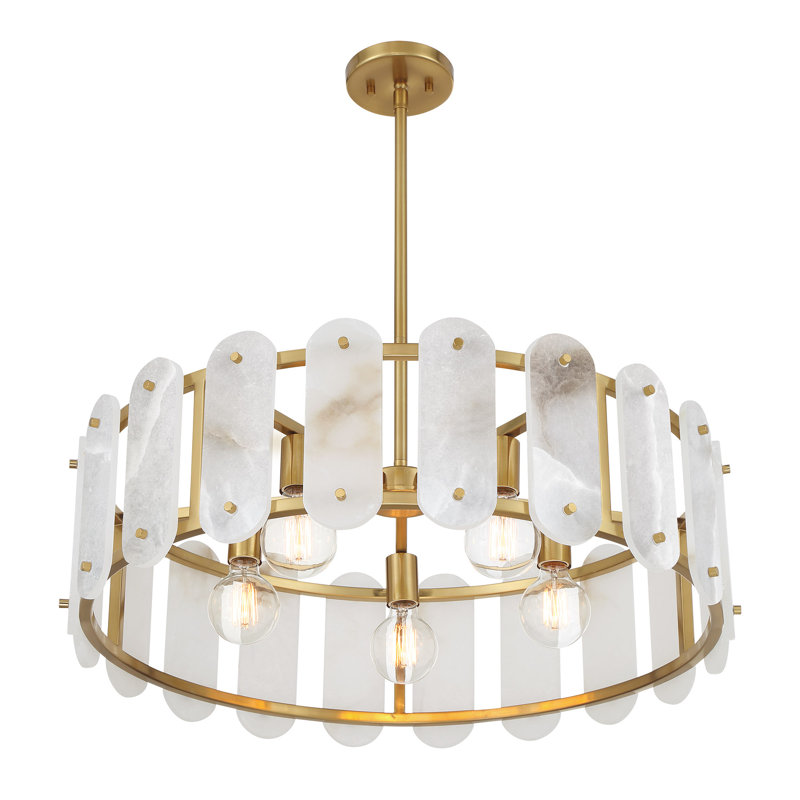 Luminaire suspendu cachemire 5 lumières Antolini, Laiton