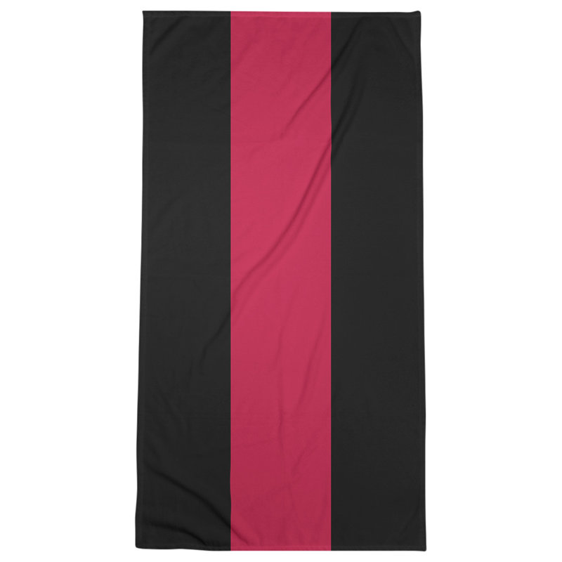 Cotton Blend Lightweight Bath Towel, Black/Red