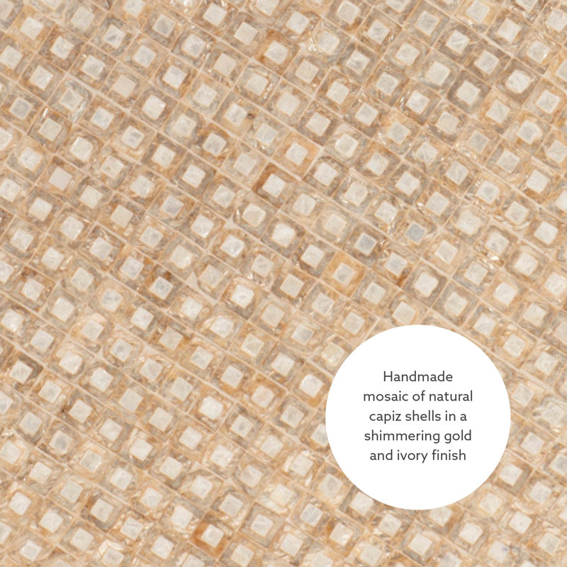 Round Gold Capiz Shell Mosaic Coffee Table