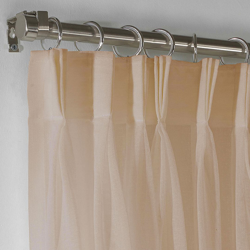 Sheer Single Curtain Panel, Brown, 190cm Width x 500cm Drop