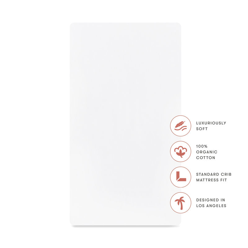 Crib Sheet in GOTS Certified Organic Brushed Cotton, Bright White