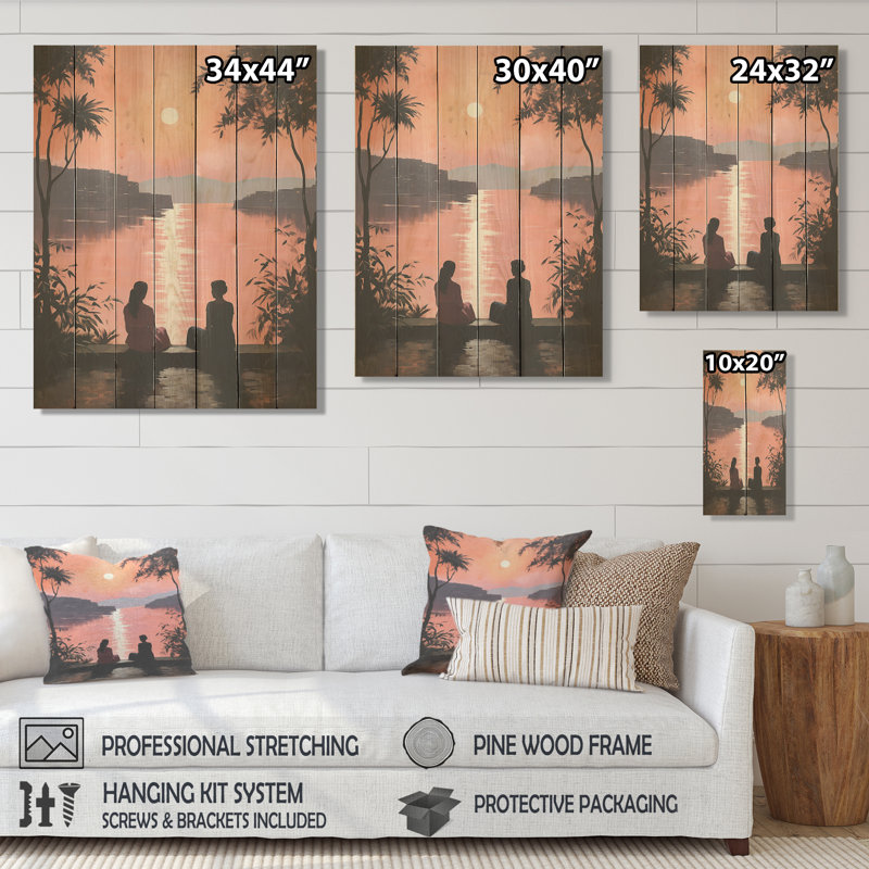 Tranquil Yoga Retreat II - Yoga sur bois, H 20 po x l 10 po
