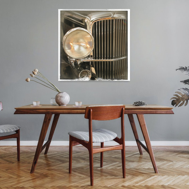 Art rétro rétro avec voiture, H 32 po x l 32 po