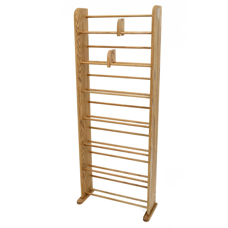Dowel-Style Wooden DVD/VHS Rack - 05 Series, Dark, 61.75" H x 24.25" W x 7.25" D