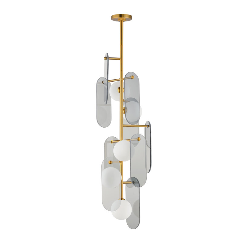 Megalith 5 - Light Pendant, Natural Aged Brass, Mirror Smoke