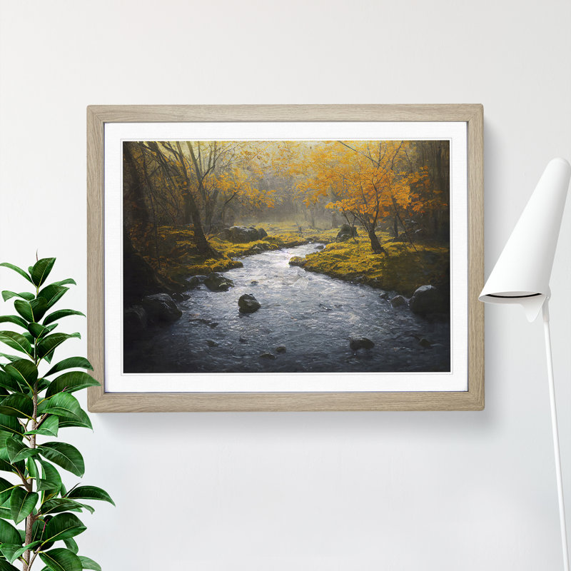 Ultimate Forest Stream - Framed Print, 46cm H x 64cm W x 2cm D, Oak Framed