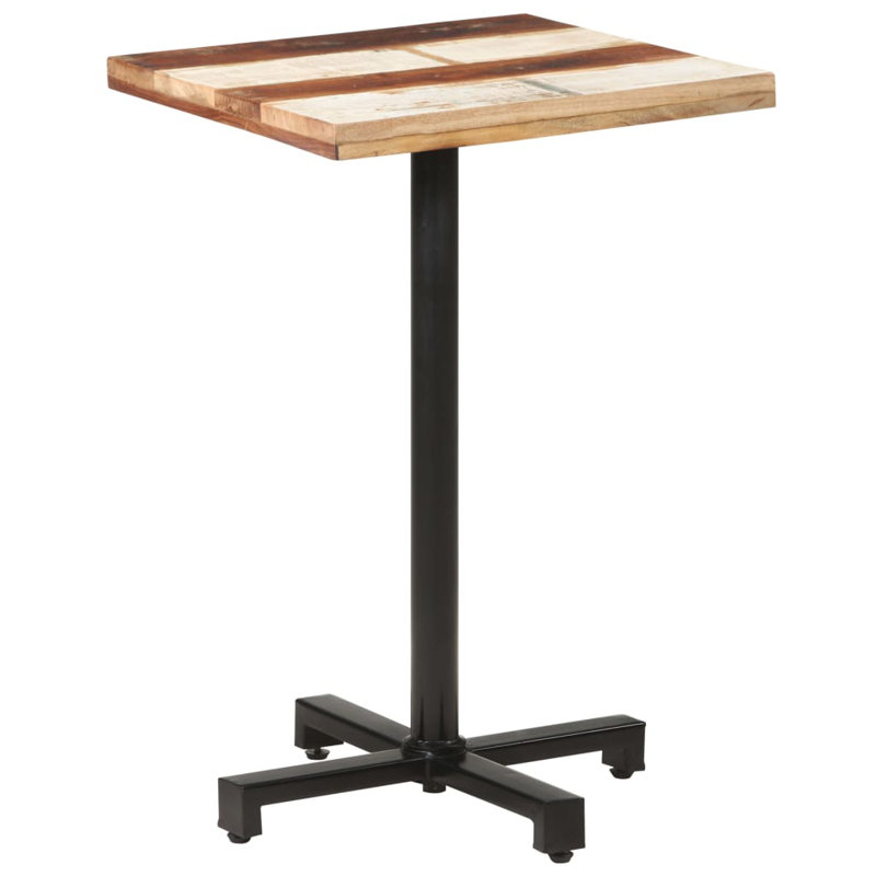 Bistro Table Square Solid Acacia Wood, 29.53" H x 19.69" W x 19.69" D, Gray