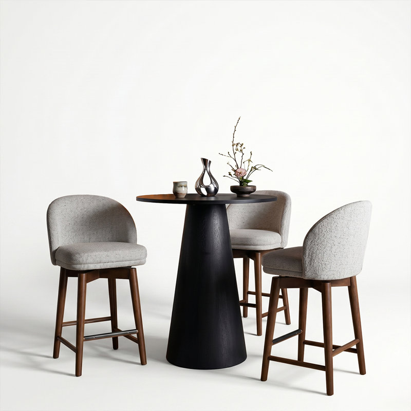 Ensemble de salle à manger à hauteur de comptoir 30 po Modern avec 3 tabourets pivotants, Beige