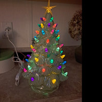 15.5 Iridescent White Ceramic Christmas Tree - Inspired Vintage Christmas Tree - Light Up Tree The Holiday Aisle