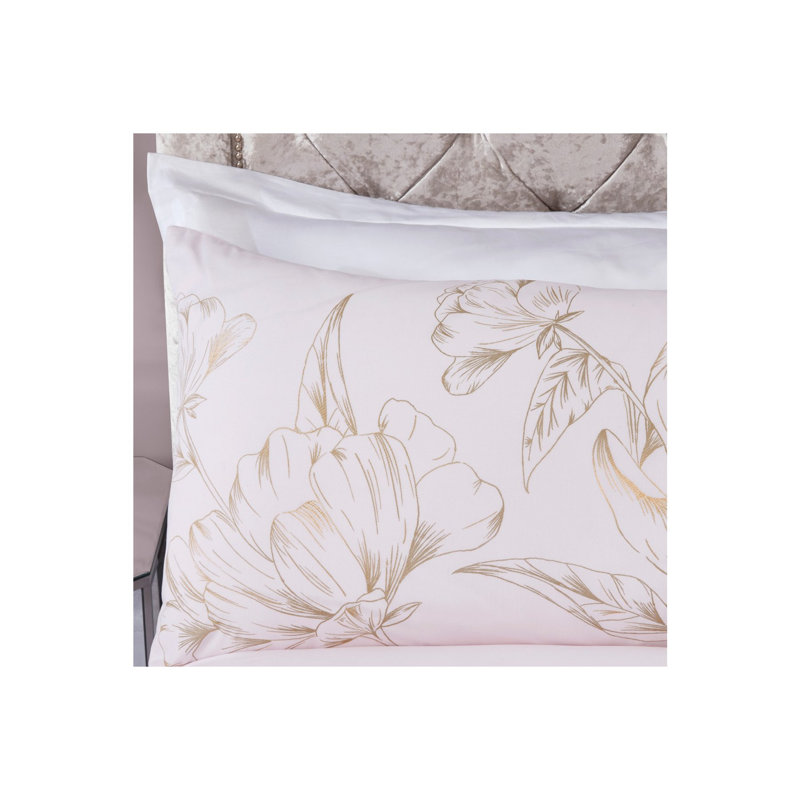 Boswell Polyester Floral Duvet Cover Set with Pillowcases Included, King - 2 Standard Pillowcases, Blush