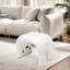 Tabouret en forme de chat en peluche, repose-pieds de coiffeuse nordique moderne avec structure en acier, siège d'appoint moelleux
