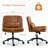 Criss Cross Chair With Wheels, Armless Wide Seat Adjustable Swivel Mid Back Computer Task Vanity Home Office Desk Chair-2089830533