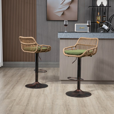 Swivel Upholstered Adjustable Height Counter Stool